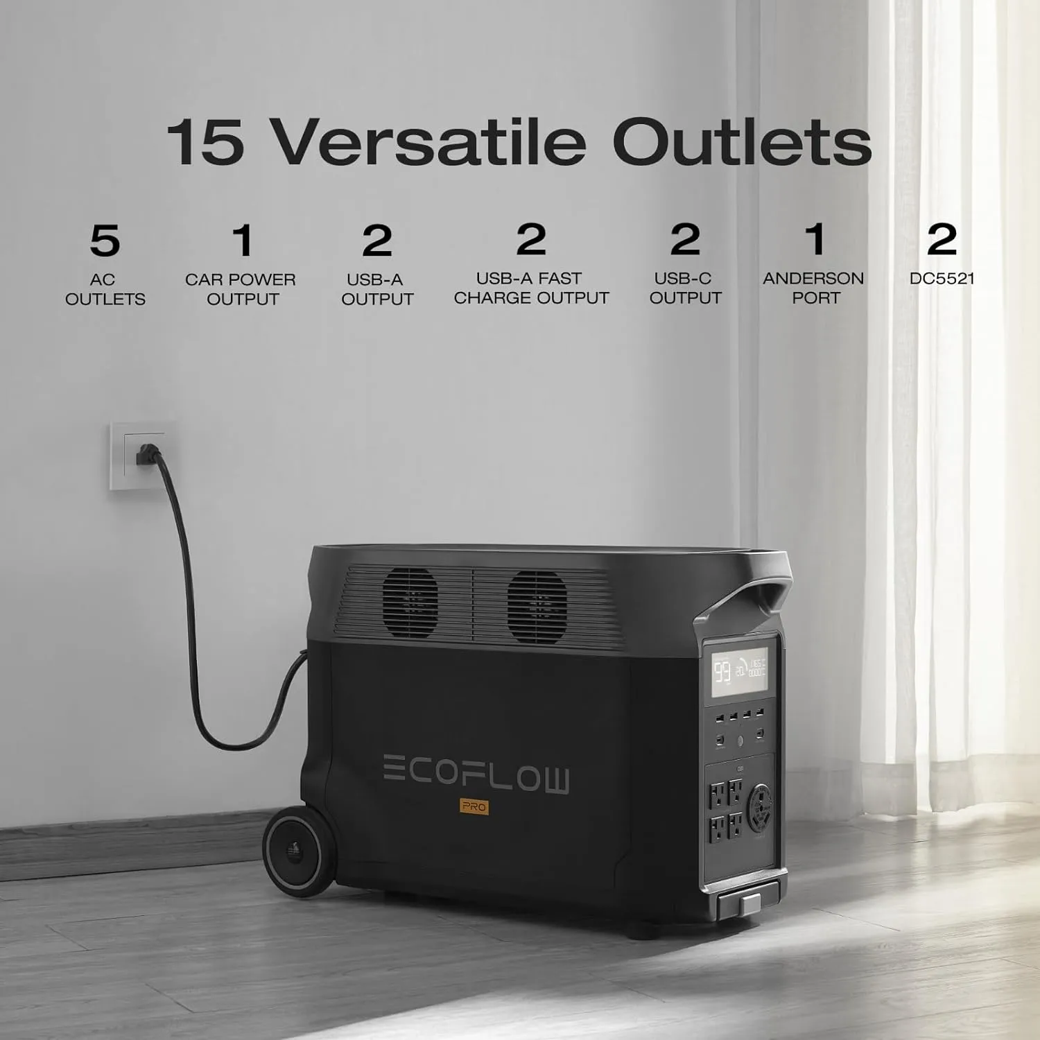 EF ECOFLOW DELTA Pro Power Station with Solar Panel (Foldable Panel with Power Station, 3600Wh 400W)