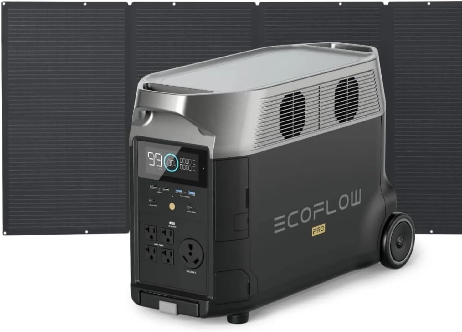 EF ECOFLOW DELTA Pro Power Station with Solar Panel (Foldable Panel with Power Station, 3600Wh 400W)