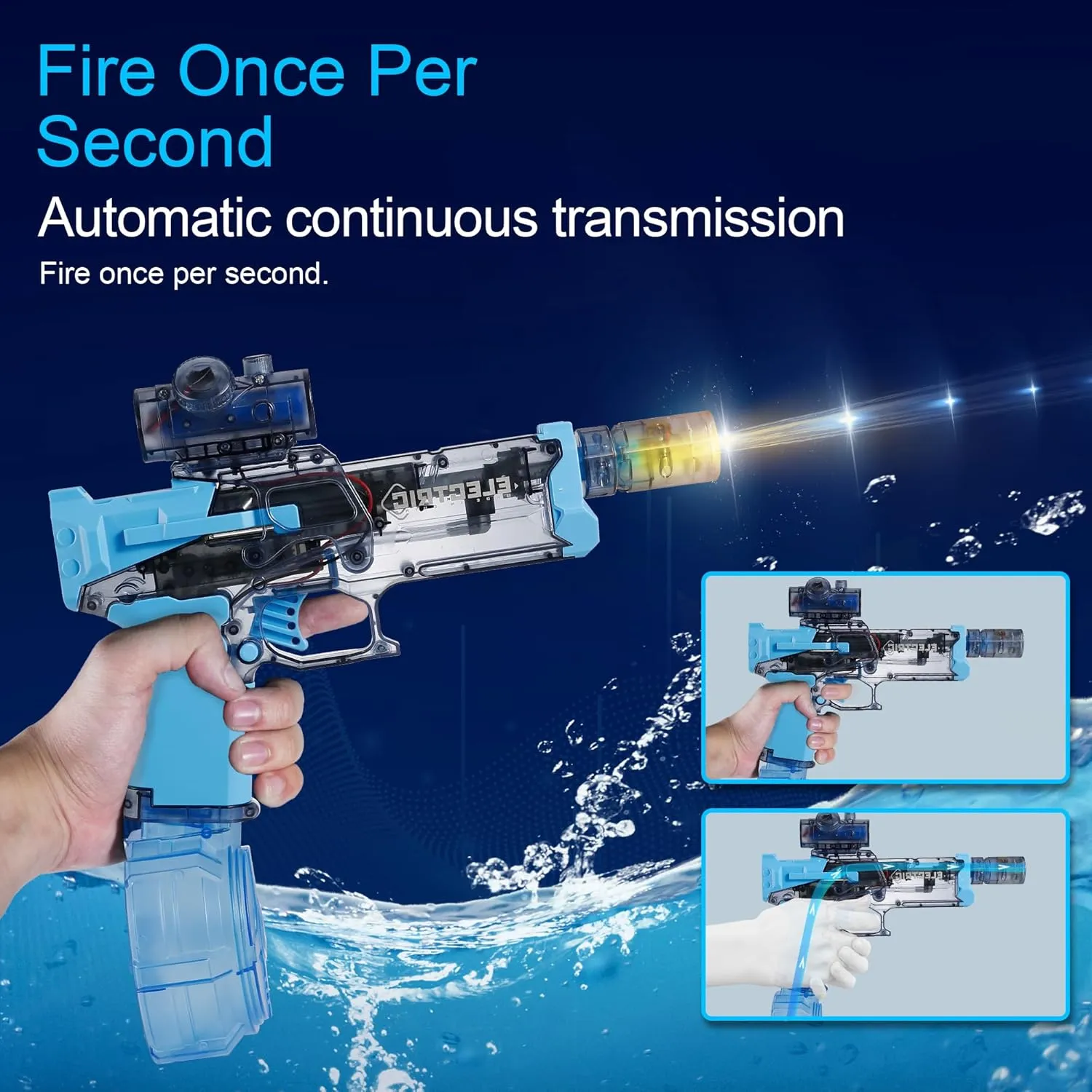 Electric Water Gun for Kids Ages 8-12-Automatic Water Gun with Automatic High Power,Beach Toys for Summer Outdoor Fun,Perfect Pool and Water Guns Play (Blue)
