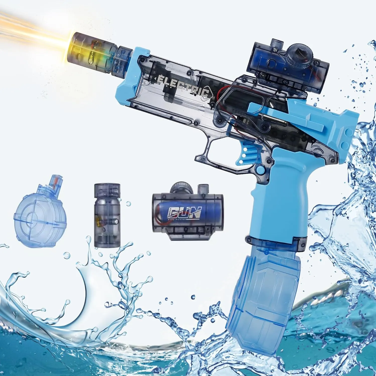 Electric Water Gun for Kids Ages 8-12-Automatic Water Gun with Automatic High Power,Beach Toys for Summer Outdoor Fun,Perfect Pool and Water Guns Play (Blue)