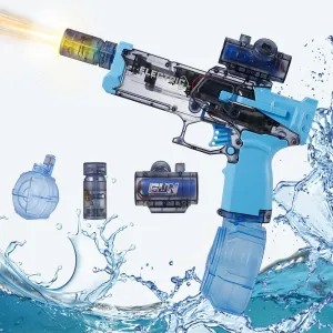 Electric Water Gun for Kids Ages 8-12-Automatic Water Gun with Automatic High Power,Beach Toys for Summer Outdoor Fun,Perfect Pool and Water Guns Play (Blue)