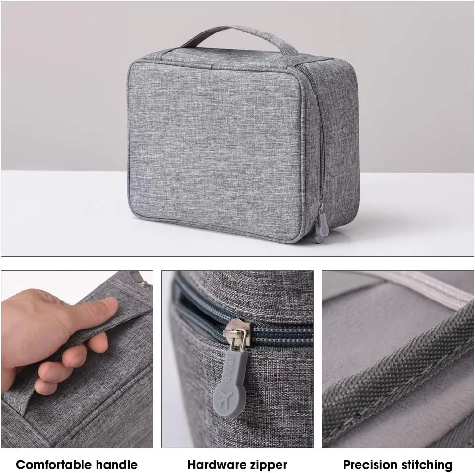 Electronics Accessories Travel Organizer Bag for USB Cables, Charger, Mouse Pocket Hard Drive, Power Bank,Phone, USB, SD Card. (Red)