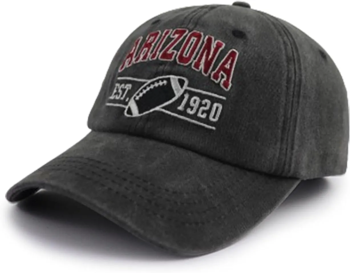 Embroidered City Football Hat for Men Women, Adjustable Unisex Cotton Fans Baseball Cap