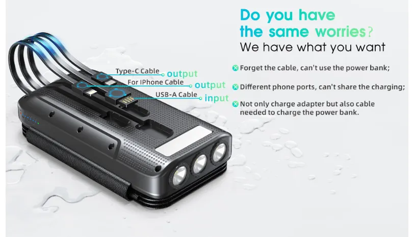 EnduraCharge Solar Power Bank With Wireless Charging
