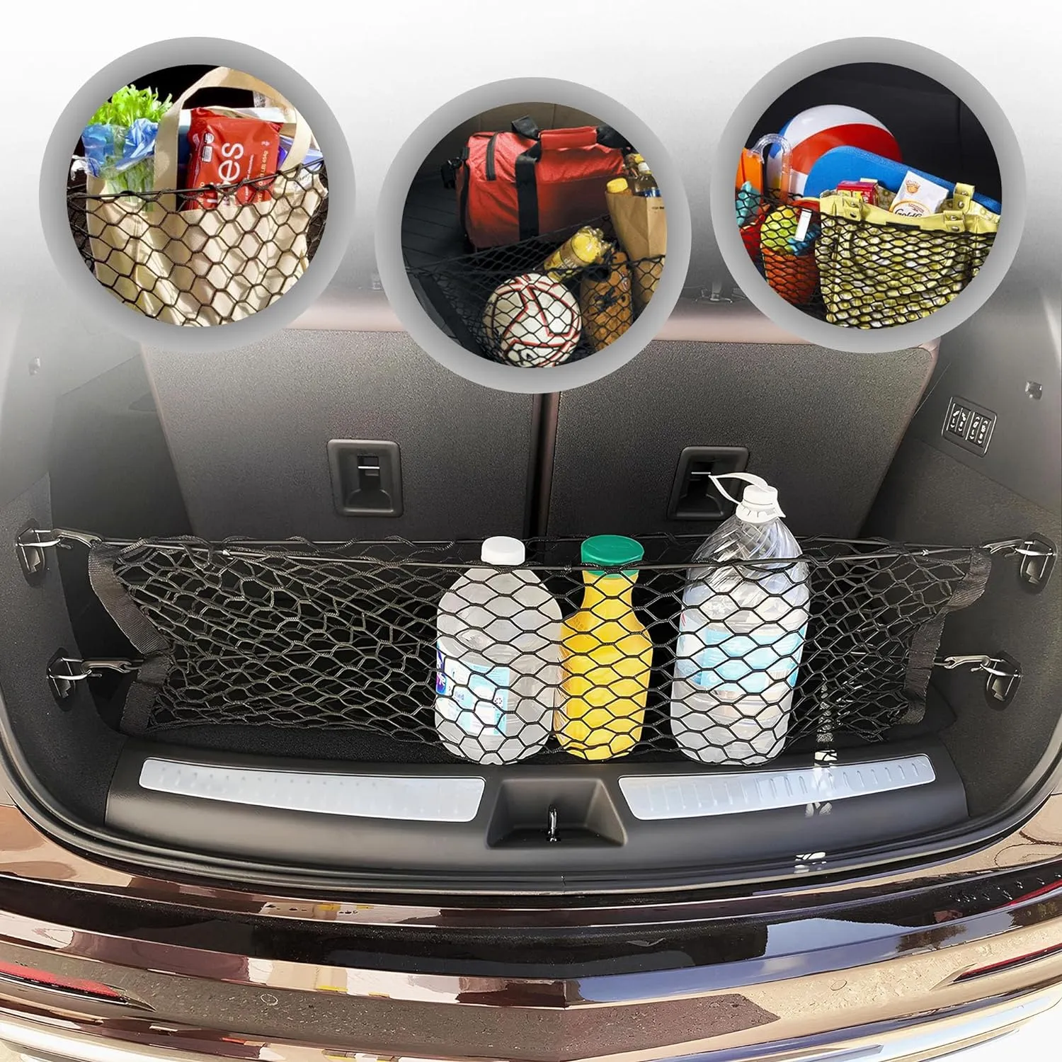 Envelope Style Automotive Elastic Trunk Mesh Cargo Net for Cadillac XT6 2020-2025 - Premium Trunk Organizers and Storage - Luggage Net for SUV