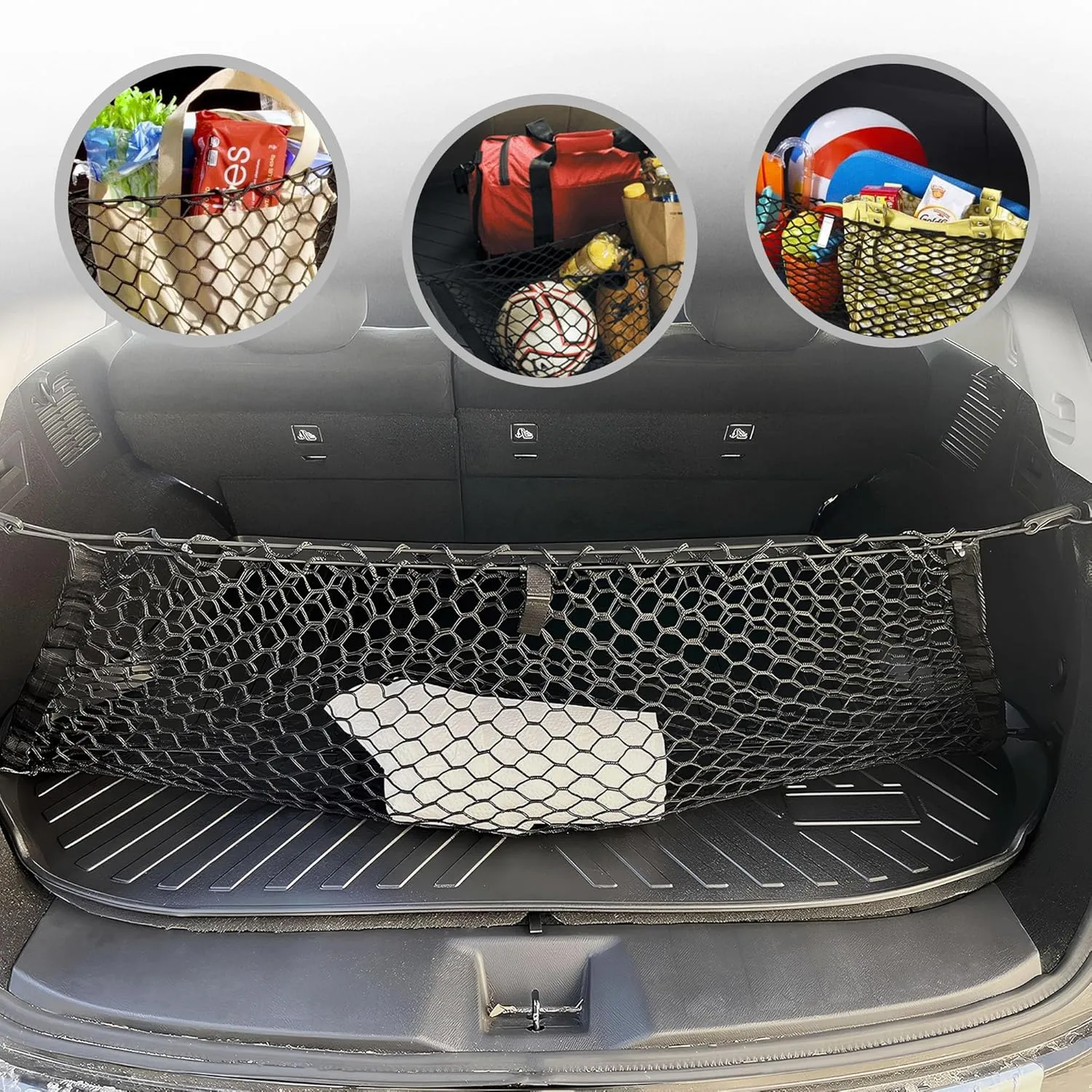 Envelope Style Automotive Elastic Trunk Mesh Cargo Net for Nissan Murano 2015-2025 - Premium Trunk Organizer and Storage - Luggage Net for SUV - Best Car Organizer for Nissan Murano