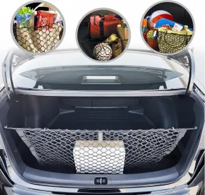 Envelope Style Automotive Elastic Trunk Mesh Cargo Net for Toyota Corolla 2000-2024- Premium Trunk Organizer and Storage - Luggage Net for Sedan
