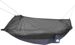 Equip Outdoors Portable Camping Mosquito Hammock, Hanging Kit Included, One Person Bug Net Hammock, Black and Gray