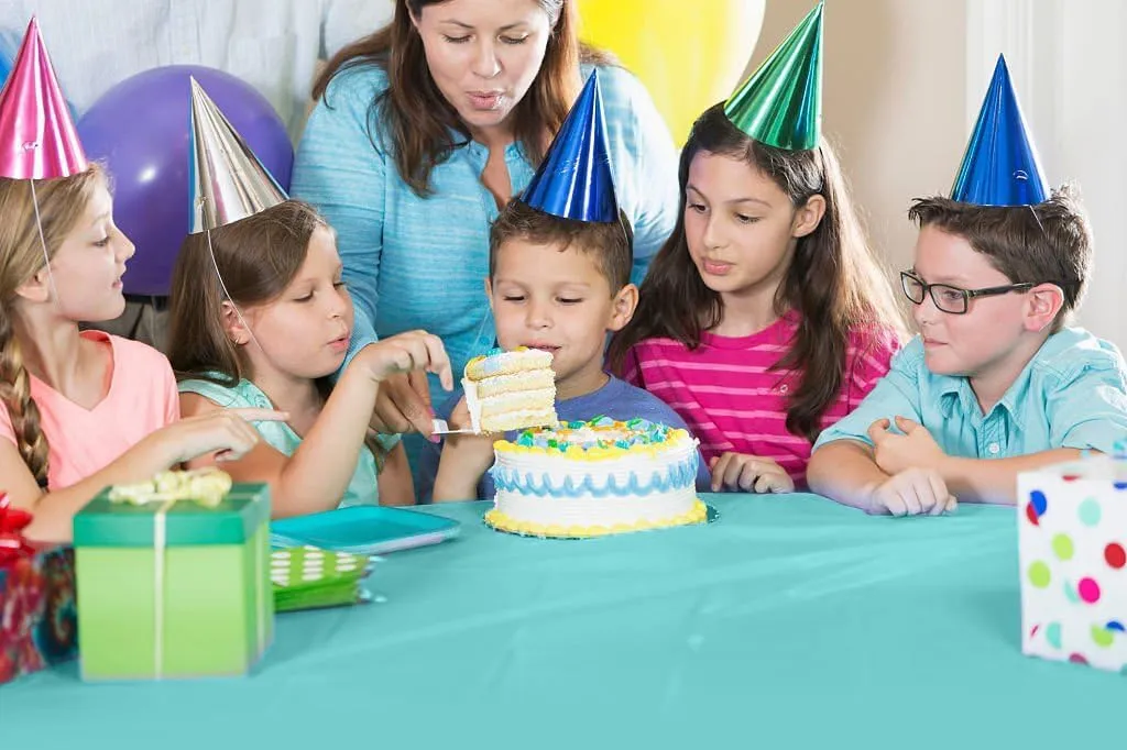 Exquisite Party Solids 54 Inch X 300 Feet Aqua Plastic Table Cover Roll in A Cut - to - Size Box with Convenient Slide Cutter. Cuts Up to 36 Rectangle 8 Feet Plastic Disposable Tablecloths