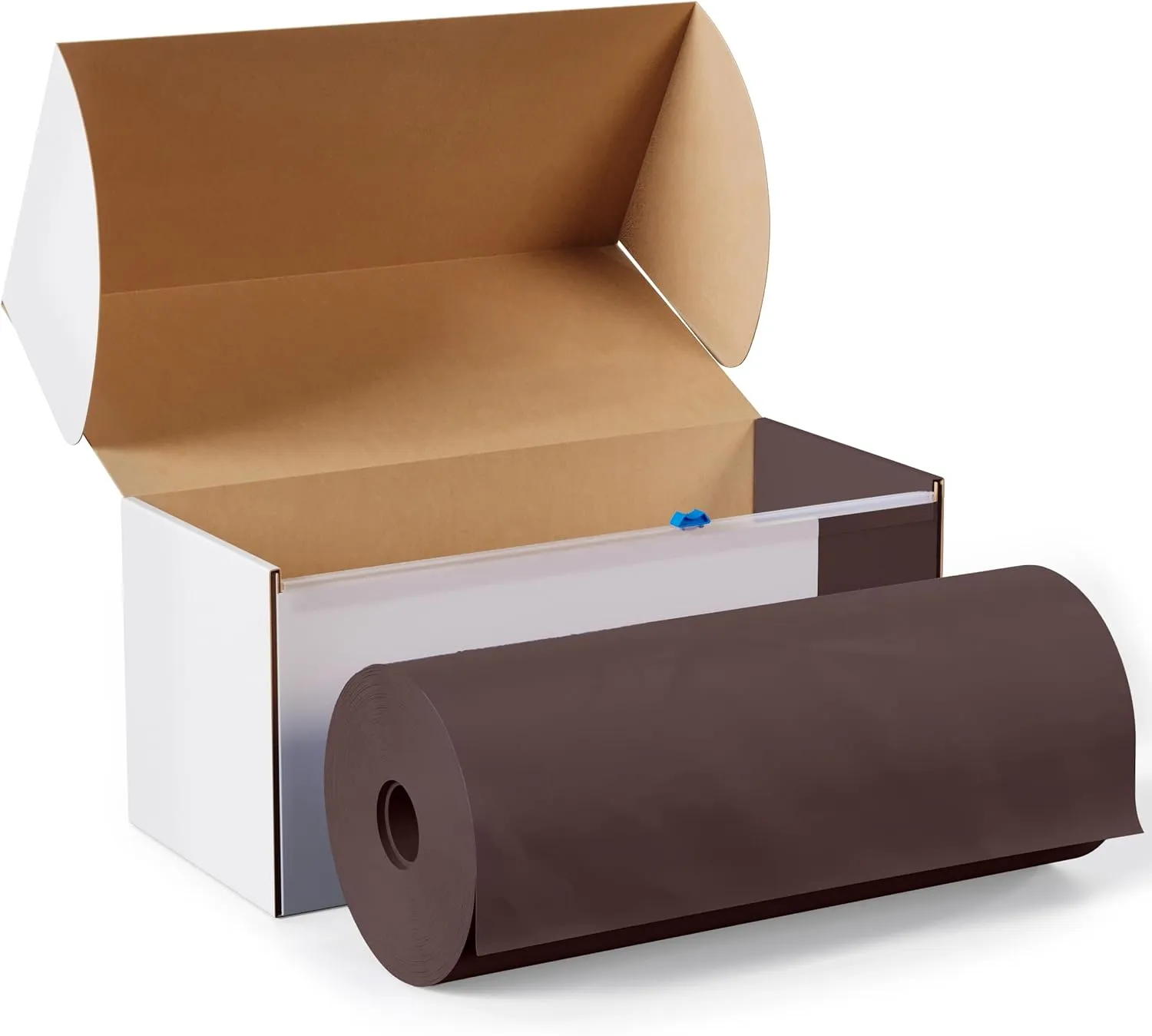 Exquisite Party Solids 54 Inch X 300 Feet Brown Plastic Table Cover Roll in A Cut - to - Size Box with Convenient Slide Cutter. Cuts Up to 36 Rectangle 8 Feet Plastic Disposable Tablecloths
