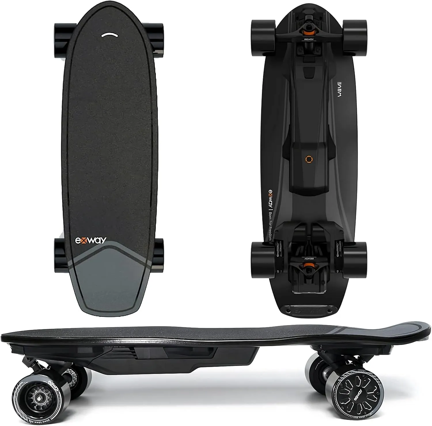EXWAY Wave Electric Skateboard with Remote, Top Speed of 23 Mph, Quick-Swap Battery, 440 LBS Max Load, IP55 Waterproof, Cruiser for Adults & Teens