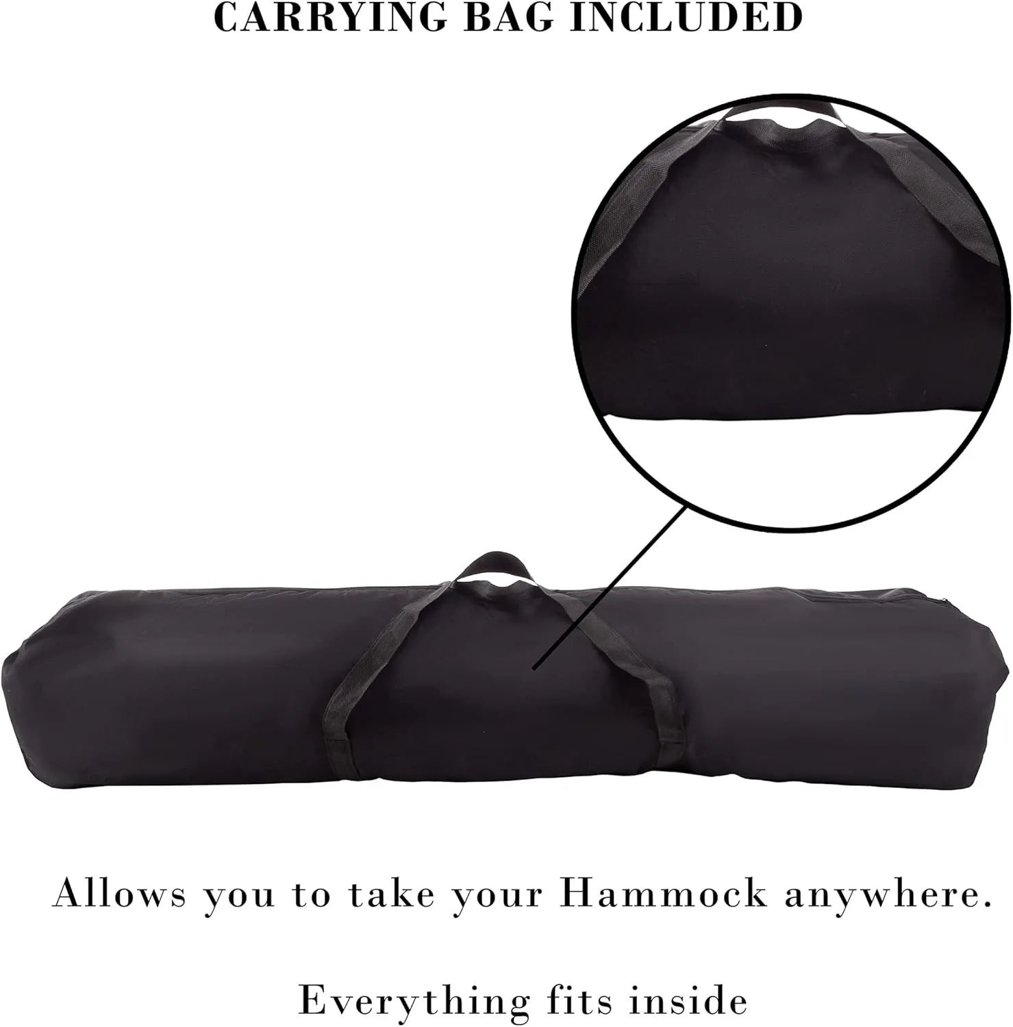 Fabric Hammock with Stand Included - Portable Hammock with Carry Bag and Powder-Coated Steel Frame for Travel or Backyard by Pure Garden (Blue Stripe)