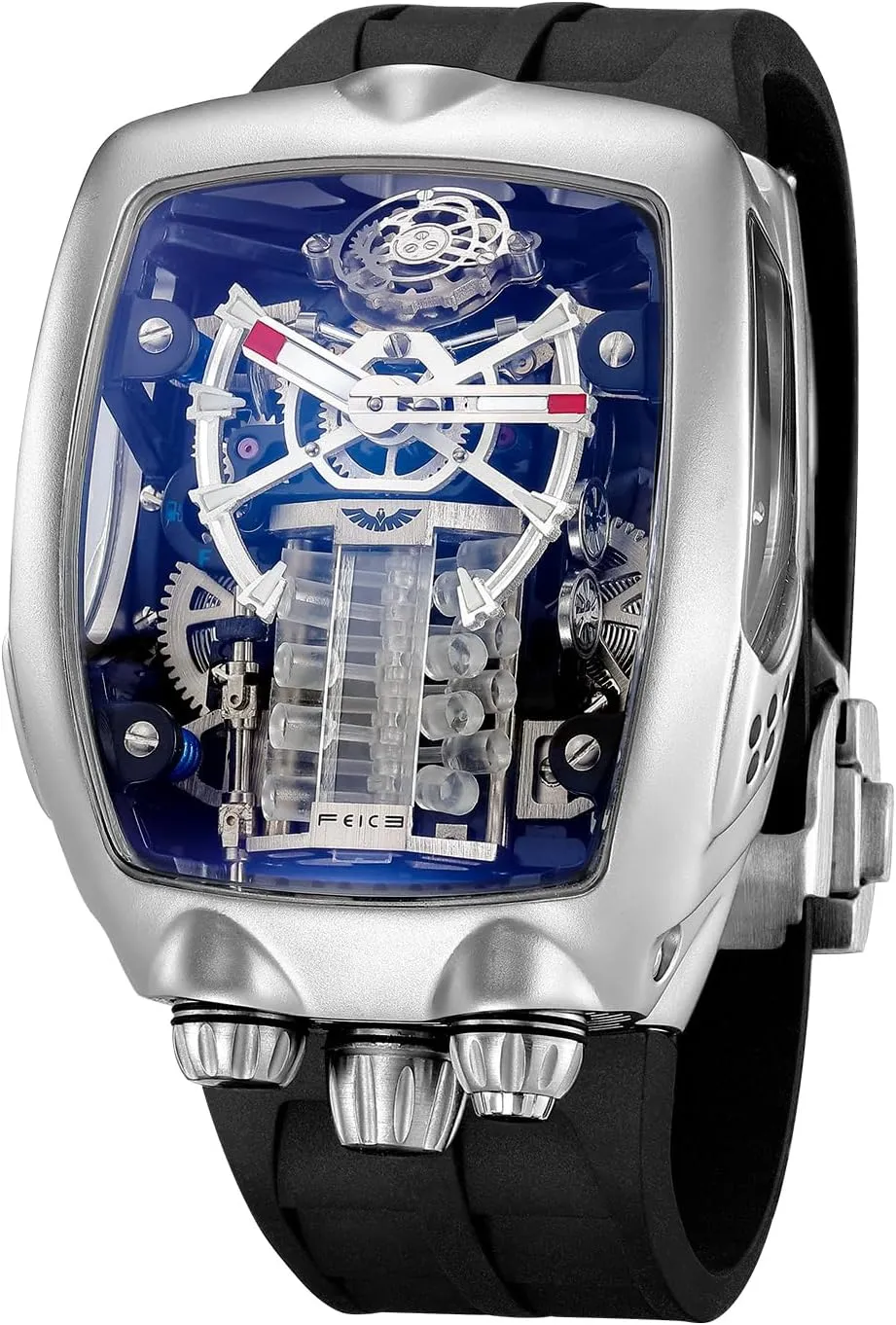 FEICE Watches for Men Automatic Skeleton Watch Waterproof Mineral Glass Japanese Movement Supercar Wristwatch Anti Shock Business Tourbillon FM666