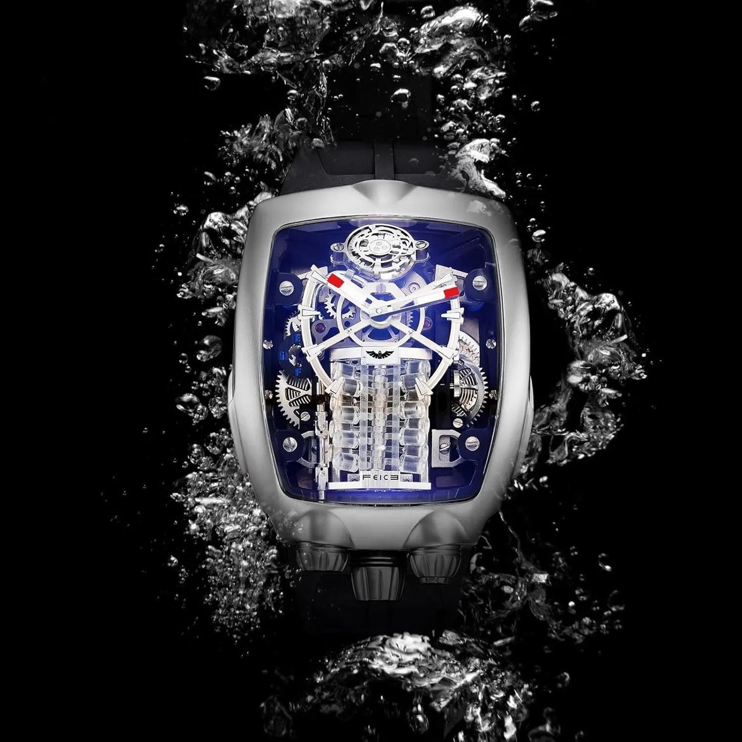 FEICE Watches for Men Automatic Skeleton Watch Waterproof Mineral Glass Japanese Movement Supercar Wristwatch Anti Shock Business Tourbillon FM666