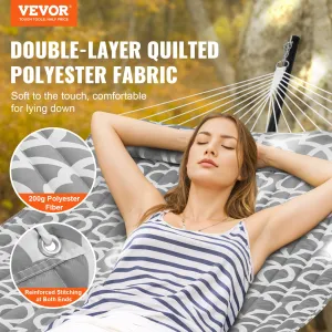 (FINAL PRICES ARE LOWER ON OUR SITE!) VEVOR Two Person Hammock with Stand Included, Double Hammock with Curved Spreader Bar and Detachable Pillow and Portable Carrying Bag, Perfect for Outdoor Freestanding Hammock, 480lb Capacity