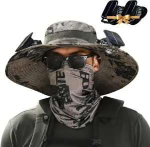 Fishing hat with Solar Powered Fans,Ultralight Solar Fan Outdoor hat,Upf50  for Men Women,USB Charging