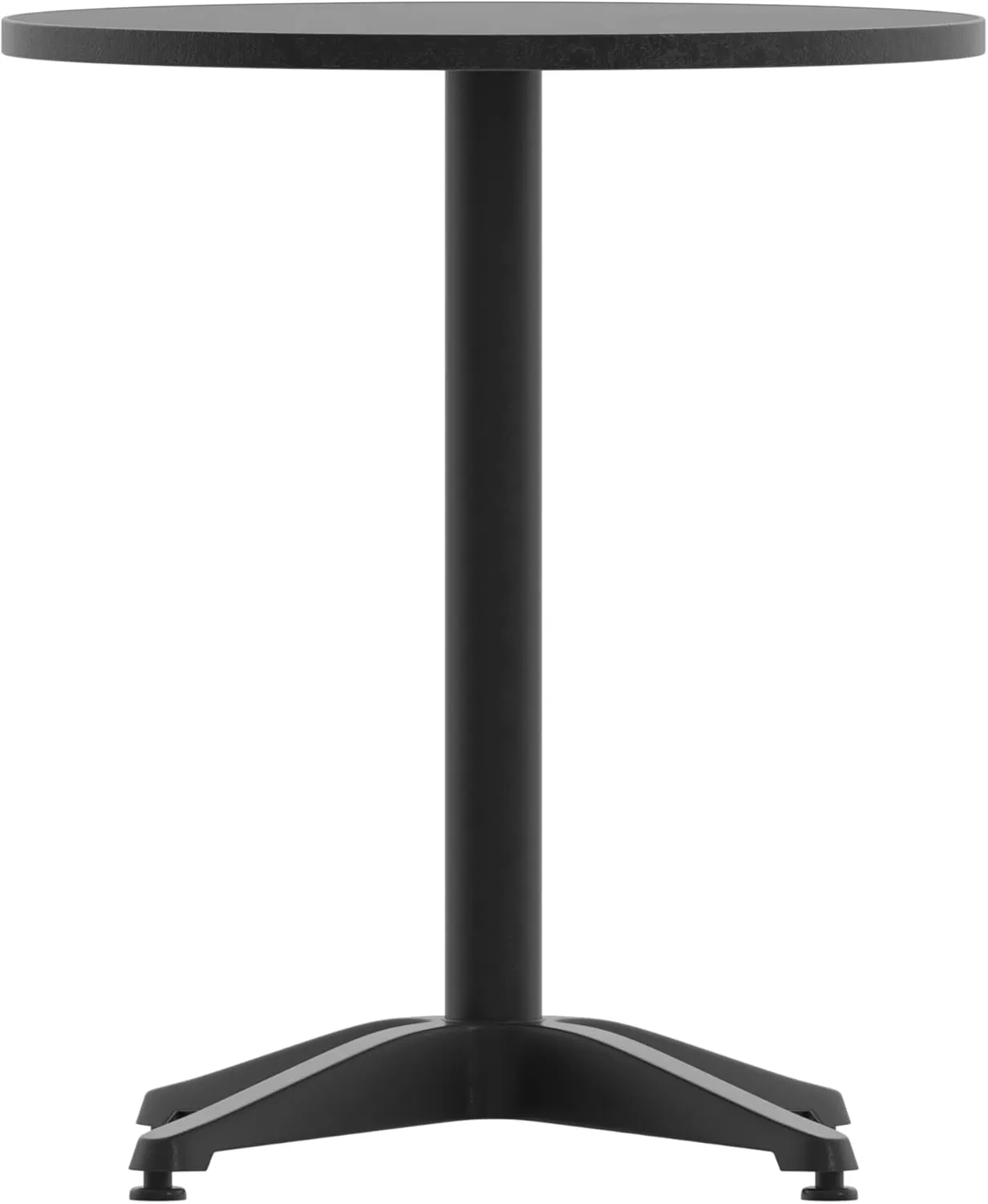 Flash Furniture Mellie 23.5'' Round Metal Indoor-Outdoor Table with Base, Black