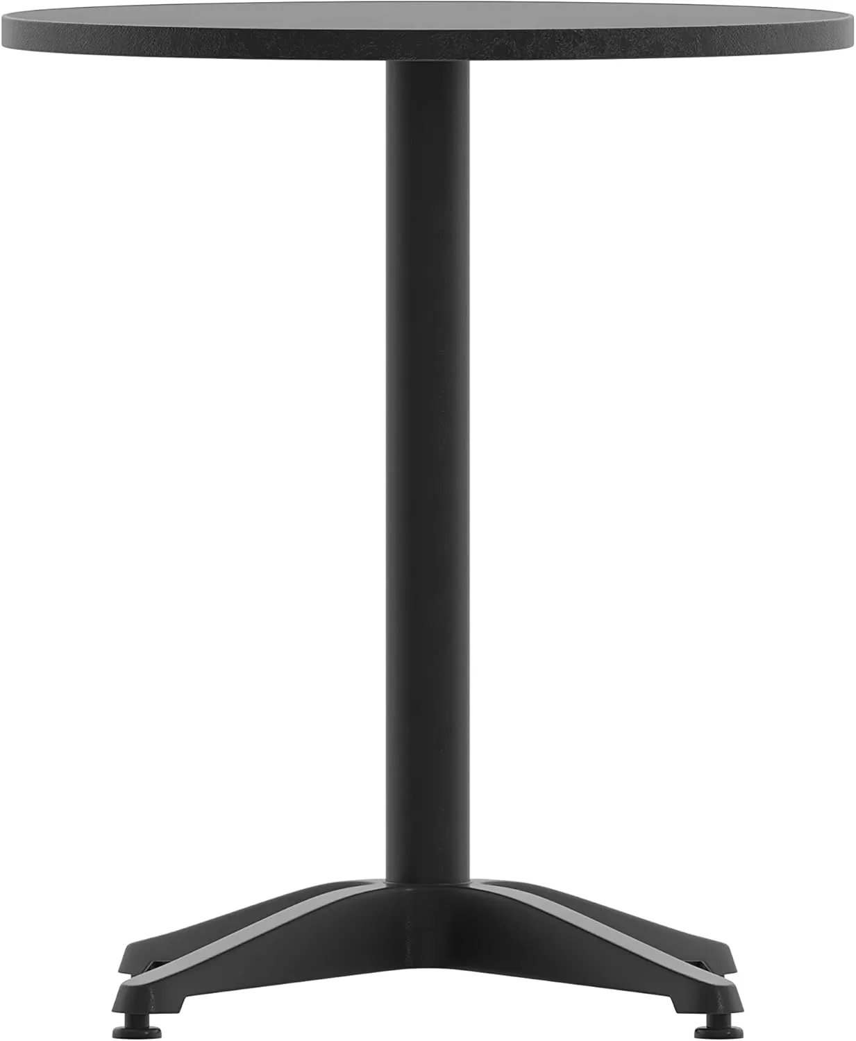 Flash Furniture Mellie 23.5'' Round Metal Indoor-Outdoor Table with Base, Black