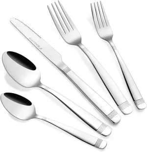 Flatware, Silverware Set for 8 persons, 40 Piece - Spoons, Forks, and Knives 18/10 Stainless Steel