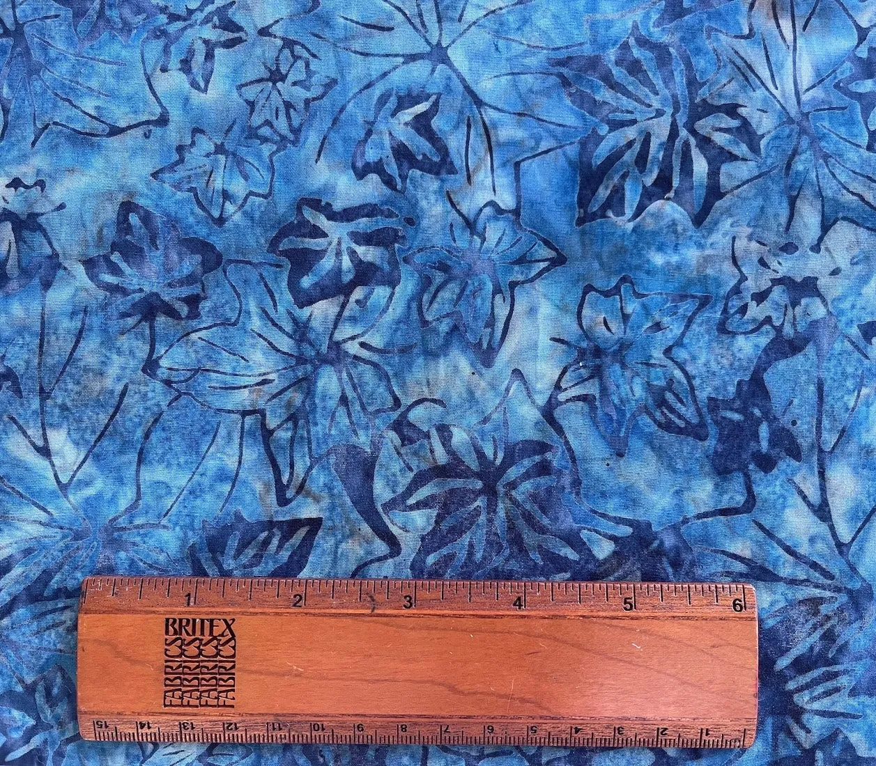 Floating Indigo Maple Leaves Cotton Batik (Made in Indonesia)