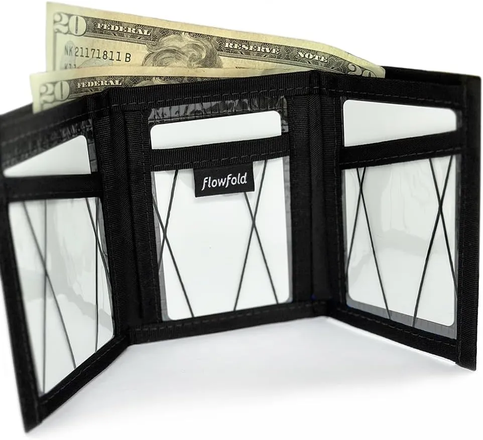 Flowfold Recycled Sailcloth Trifold Minimalist Wallets for Men/Women - Durable Slim Wallet & Trifold Wallets Made in USA