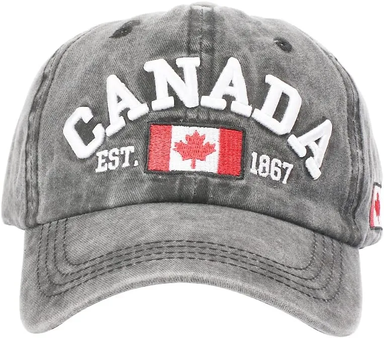 Foetest Adjustable Cap Cotton Hat Baseball Cap Canada Cap Hat Flag Cap Casual Headwear Embroidery