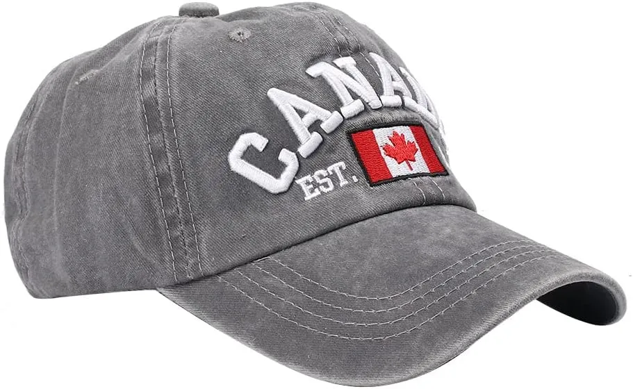 Foetest Adjustable Cap Cotton Hat Baseball Cap Canada Cap Hat Flag Cap Casual Headwear Embroidery