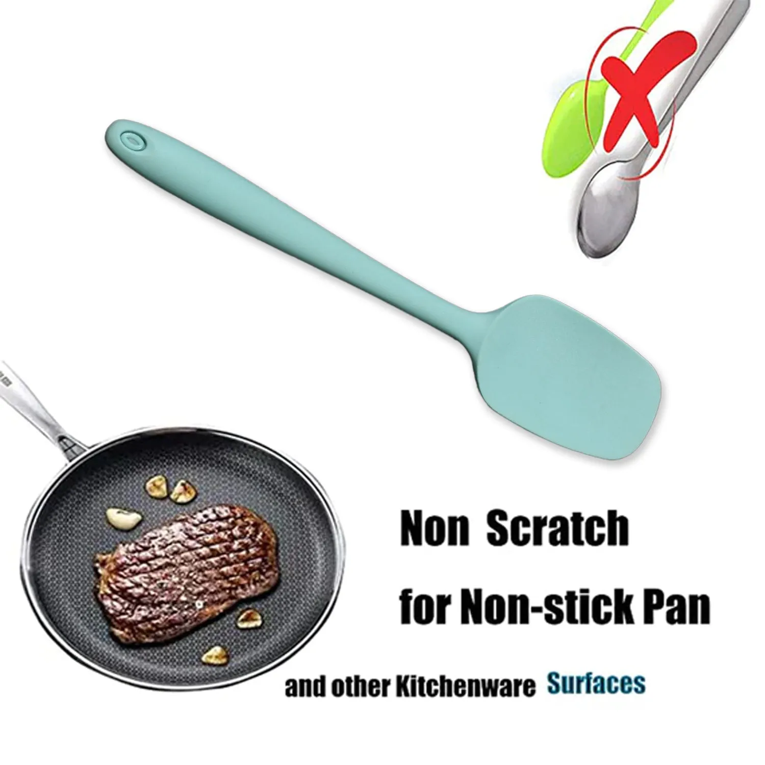 Food Grade Silicone Rubber Spatula Set Kitchen Utensils for Baking, Cooking, High Heat Resistant Non Stick Dishwasher Safe BPA-Free (27cm)