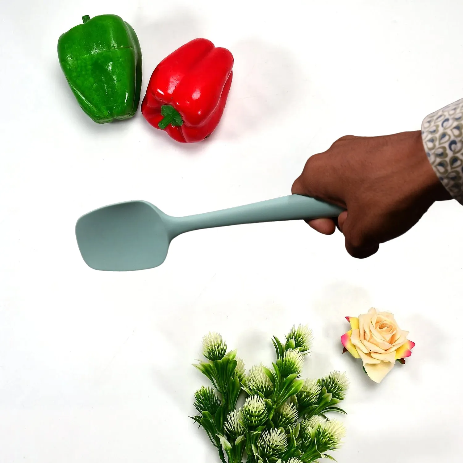 Food Grade Silicone Rubber Spatula Set Kitchen Utensils for Baking, Cooking, High Heat Resistant Non Stick Dishwasher Safe BPA-Free (27cm)