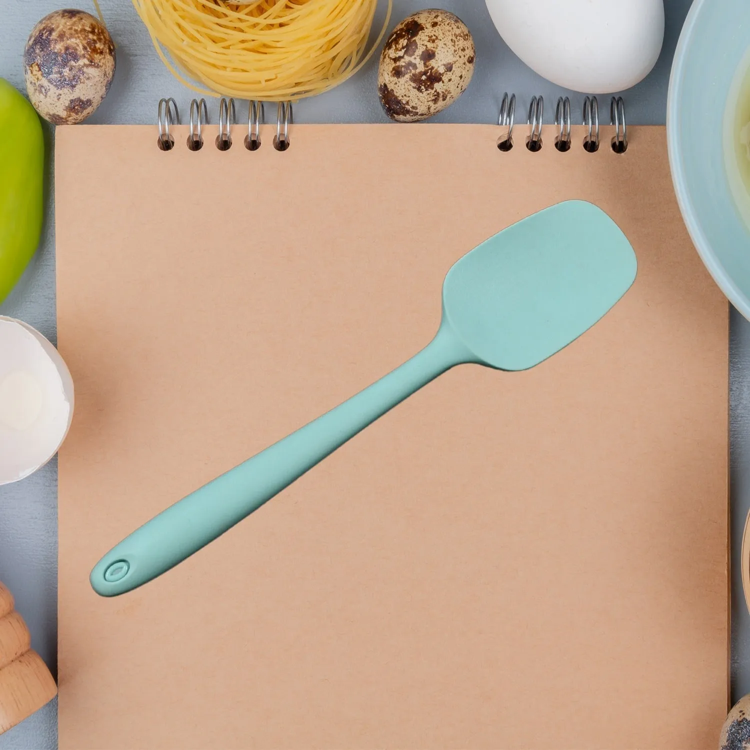 Food Grade Silicone Rubber Spatula Set Kitchen Utensils for Baking, Cooking, High Heat Resistant Non Stick Dishwasher Safe BPA-Free (27cm)
