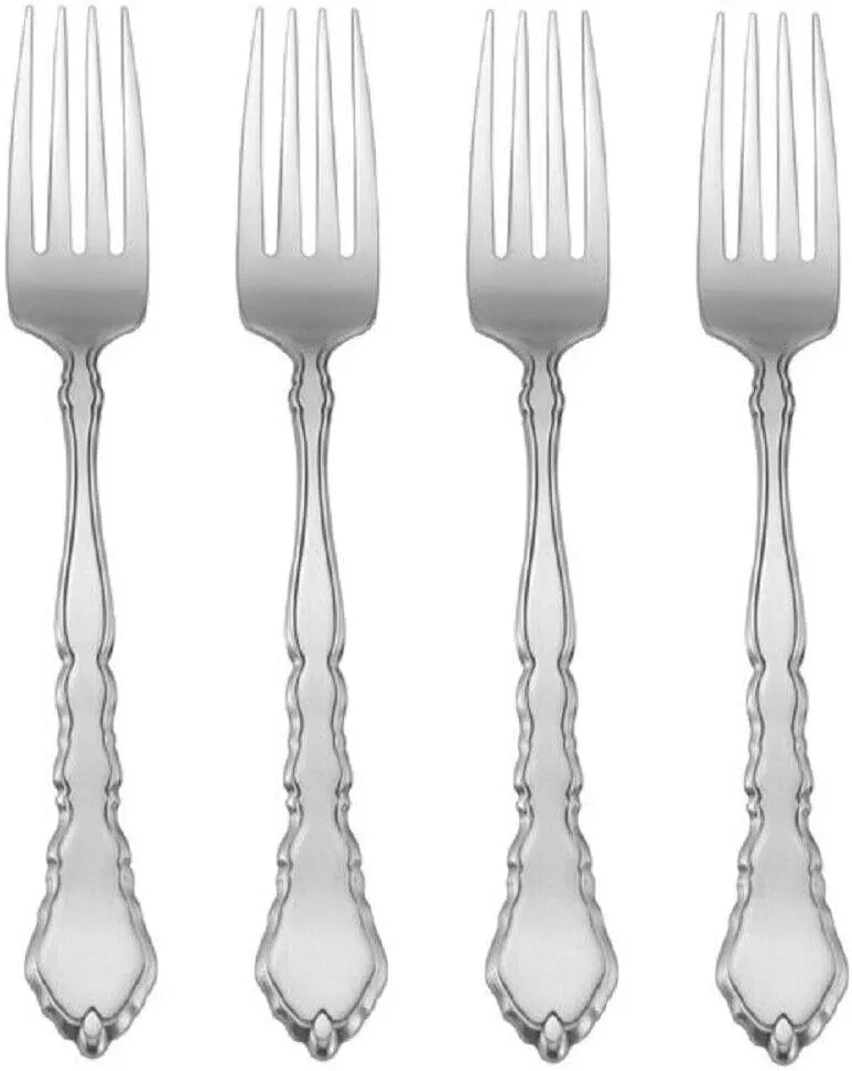 For Satinique 18/8 Stainless Steel Large Dinner Fork (Set of Four)