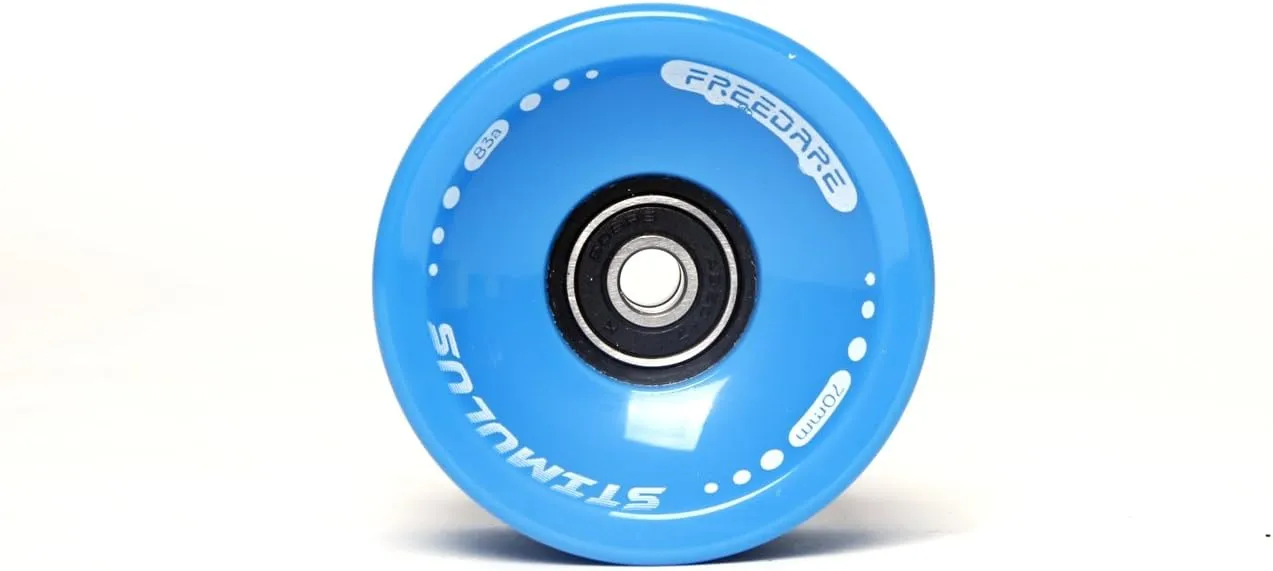 FREEDARE 70mm Longboard Wheels with ABEC-7 Bearings and Spacers(Set of 4)