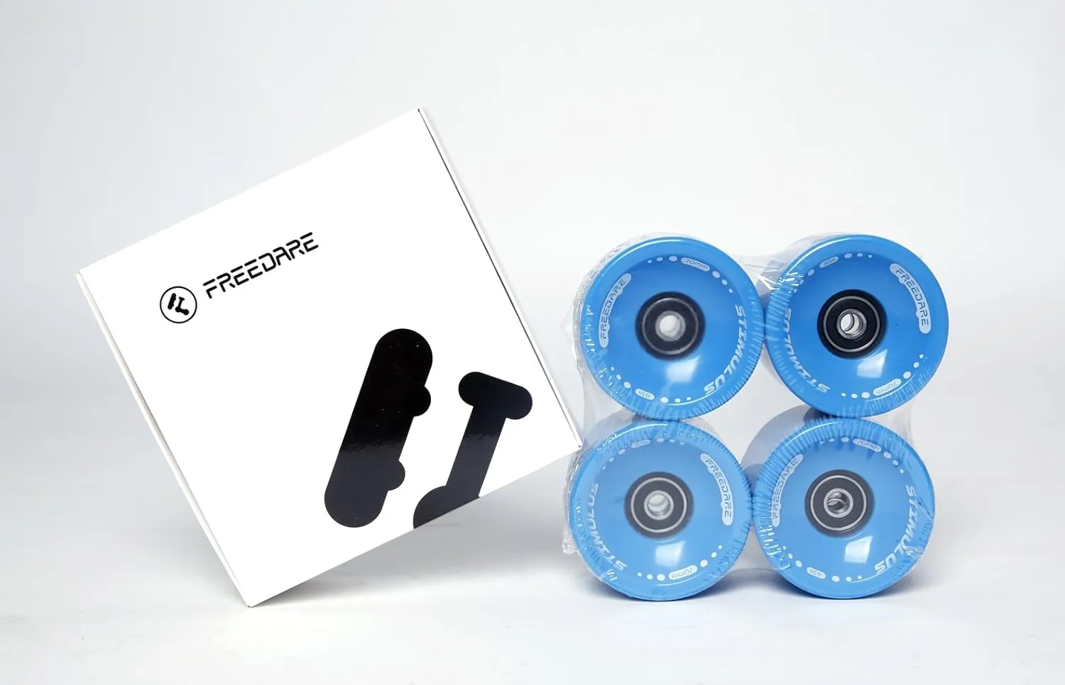 FREEDARE 70mm Longboard Wheels with ABEC-7 Bearings and Spacers(Set of 4)