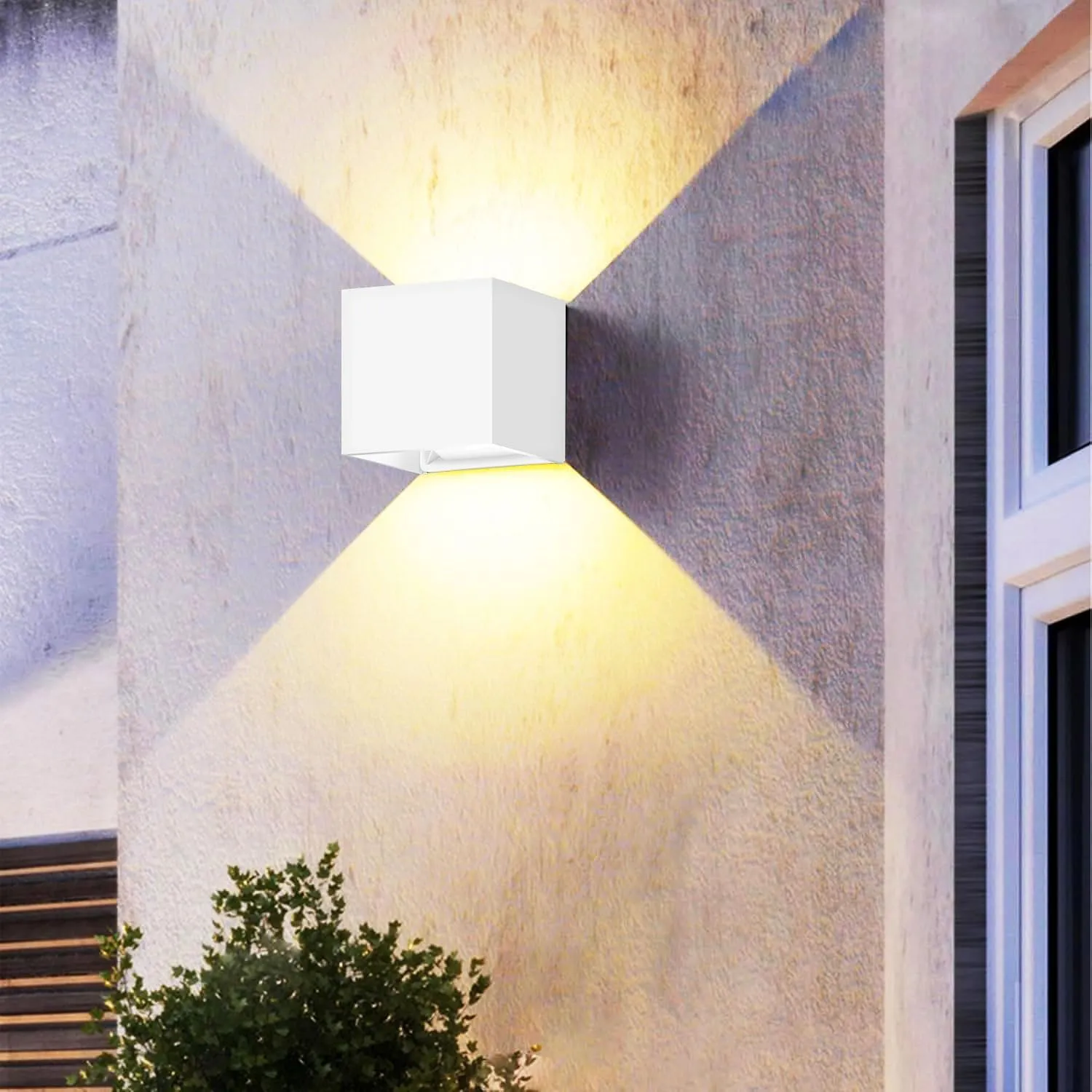 FUPE 15W Led White Outdoor Wall Sconces Light Fixtures Modern Exterior/Interior Waterproof Porch Wall Mounted Lighting Outside Wall Lamps for Garden Shop Yard Patio Home Entryway Park Staircase