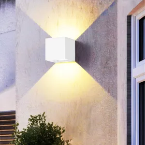 FUPE 15W Led White Outdoor Wall Sconces Light Fixtures Modern Exterior/Interior Waterproof Porch Wall Mounted Lighting Outside Wall Lamps for Garden Shop Yard Patio Home Entryway Park Staircase