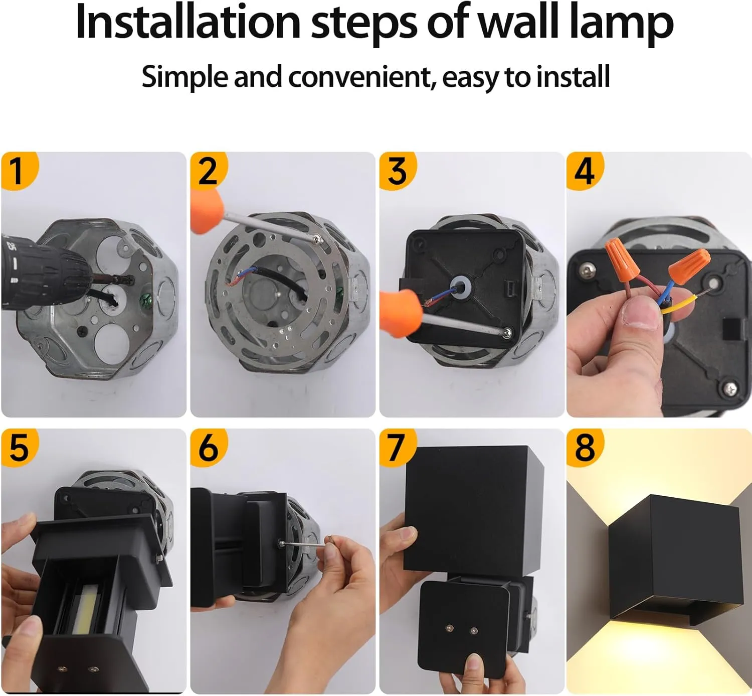 FUPE 15W Led White Outdoor Wall Sconces Light Fixtures Modern Exterior/Interior Waterproof Porch Wall Mounted Lighting Outside Wall Lamps for Garden Shop Yard Patio Home Entryway Park Staircase