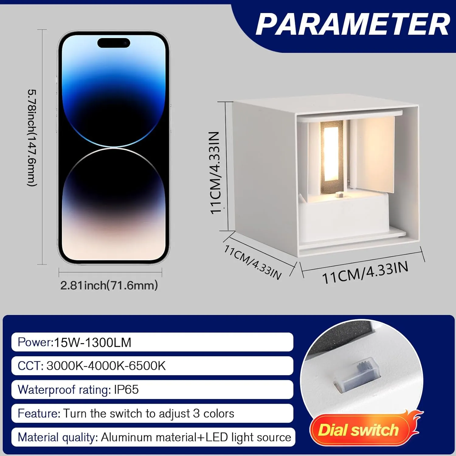 FUPE 15W Led White Outdoor Wall Sconces Light Fixtures Modern Exterior/Interior Waterproof Porch Wall Mounted Lighting Outside Wall Lamps for Garden Shop Yard Patio Home Entryway Park Staircase