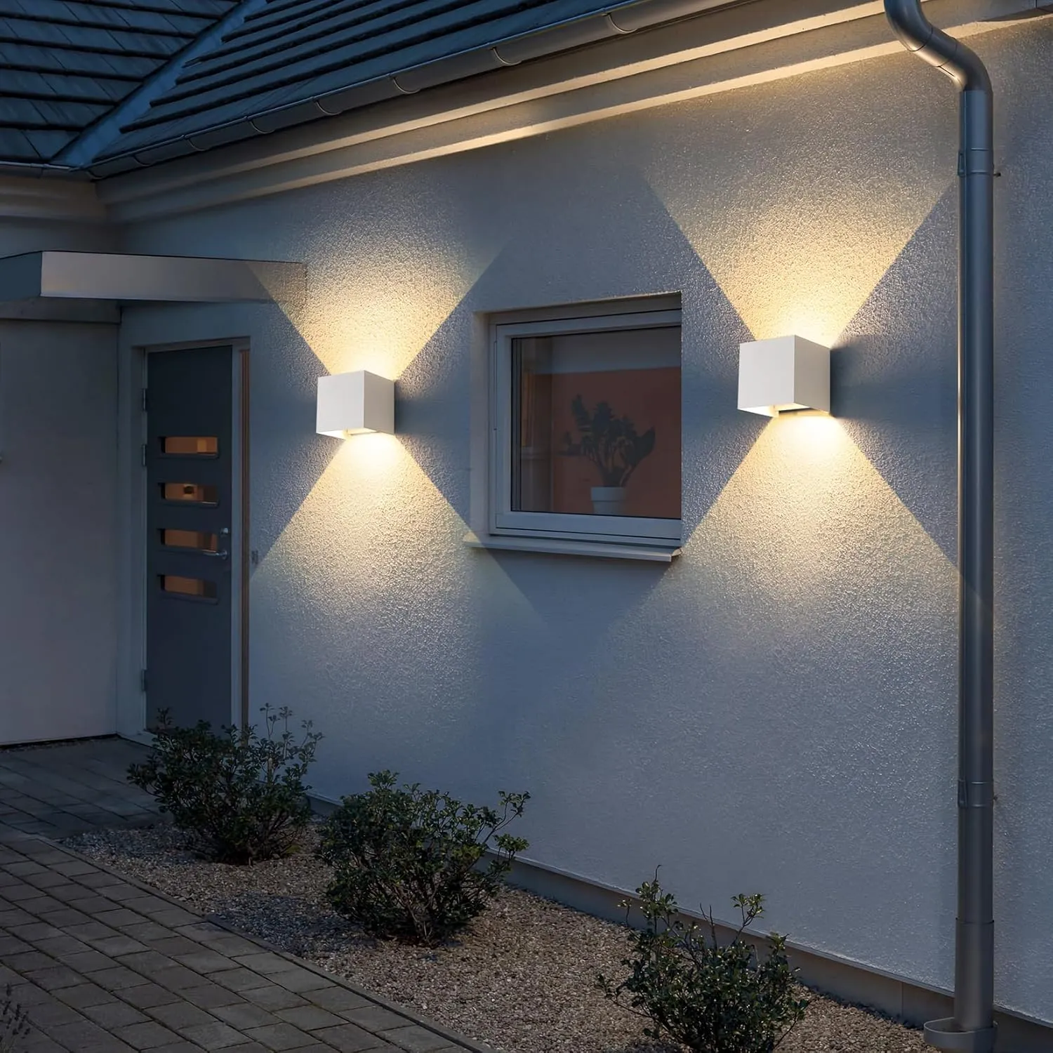 FUPE 15W Led White Outdoor Wall Sconces Light Fixtures Modern Exterior/Interior Waterproof Porch Wall Mounted Lighting Outside Wall Lamps for Garden Shop Yard Patio Home Entryway Park Staircase
