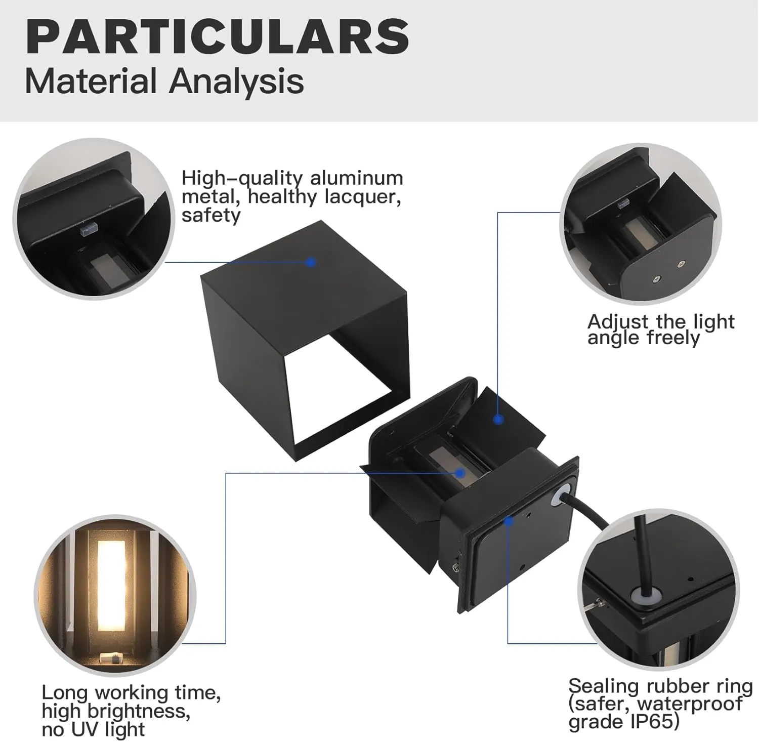 FUPE 2Pack 15W Led Black Outdoor Wall Sconces Light Fixtures Modern Exterior/Interior Waterproof Porch Wall Mounted Lighting Outside Wall Lamps for Garden Shop Yard Patio Home Entryway Park Staircase