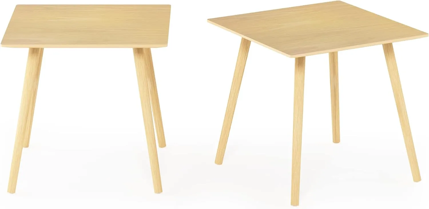 Furinno Decorative Hallway End Table, Set of 2, Oak
