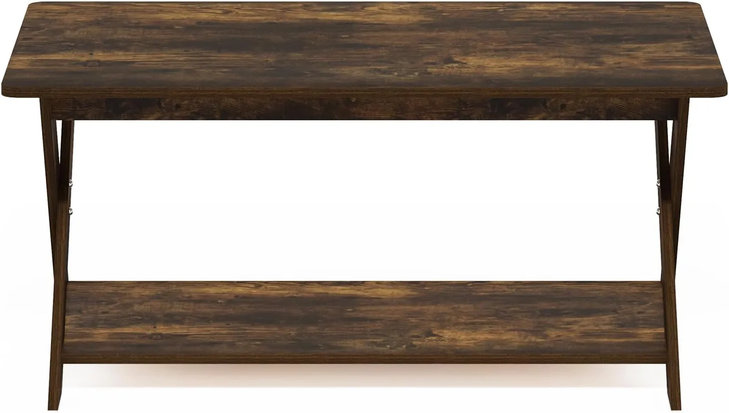 Furinno Modern Simplistic Criss-Crossed Coffee Table, Amber Pine