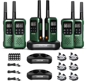 G9 IP67 Waterproof Two Way Radios, 2 Way radios Outdoor Adventure NOAA Weather Alert & SOS Emergency Lamp Adult Walkie Talkies Long Range Rechargeable (G9-6 Pack)