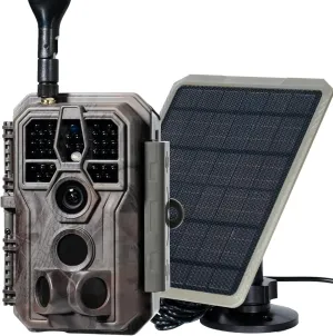 GardePro X50S Cellular Trail Camera and SP350 Solar Panel Combo - Auto-Connects to Verizon, AT&T, and T-Mobile, No-Glow IR, Full Video Preview, Fast 0.1s Trigger Speed