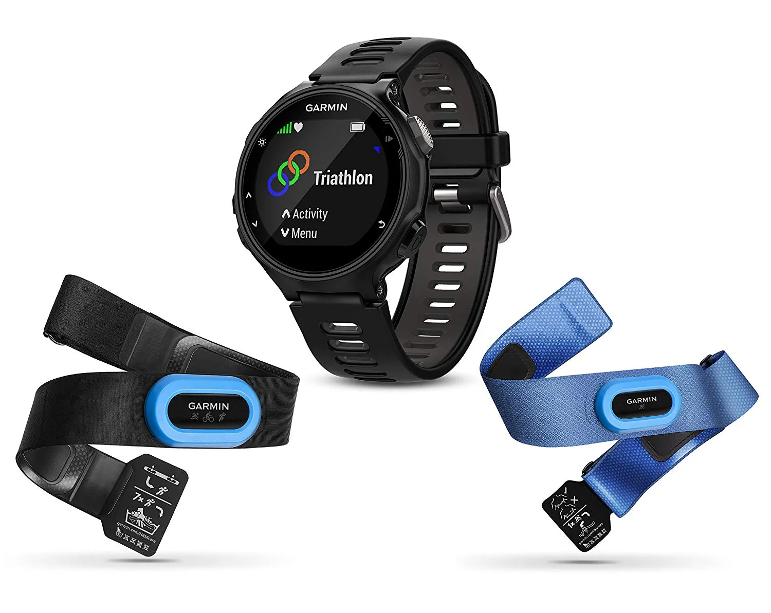 Garmin Forerunner 735XT GPS Running Watch with MultiSport Features and Wrist-based Heart Rate and Wearable4U Ultimate Power Pack Bundle