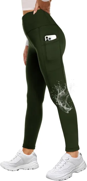 GAYHAY Fleece Lined Leggings Women - Thermal Winter Warm Water Resistant High Waisted Running Hiking Pants with Pockets