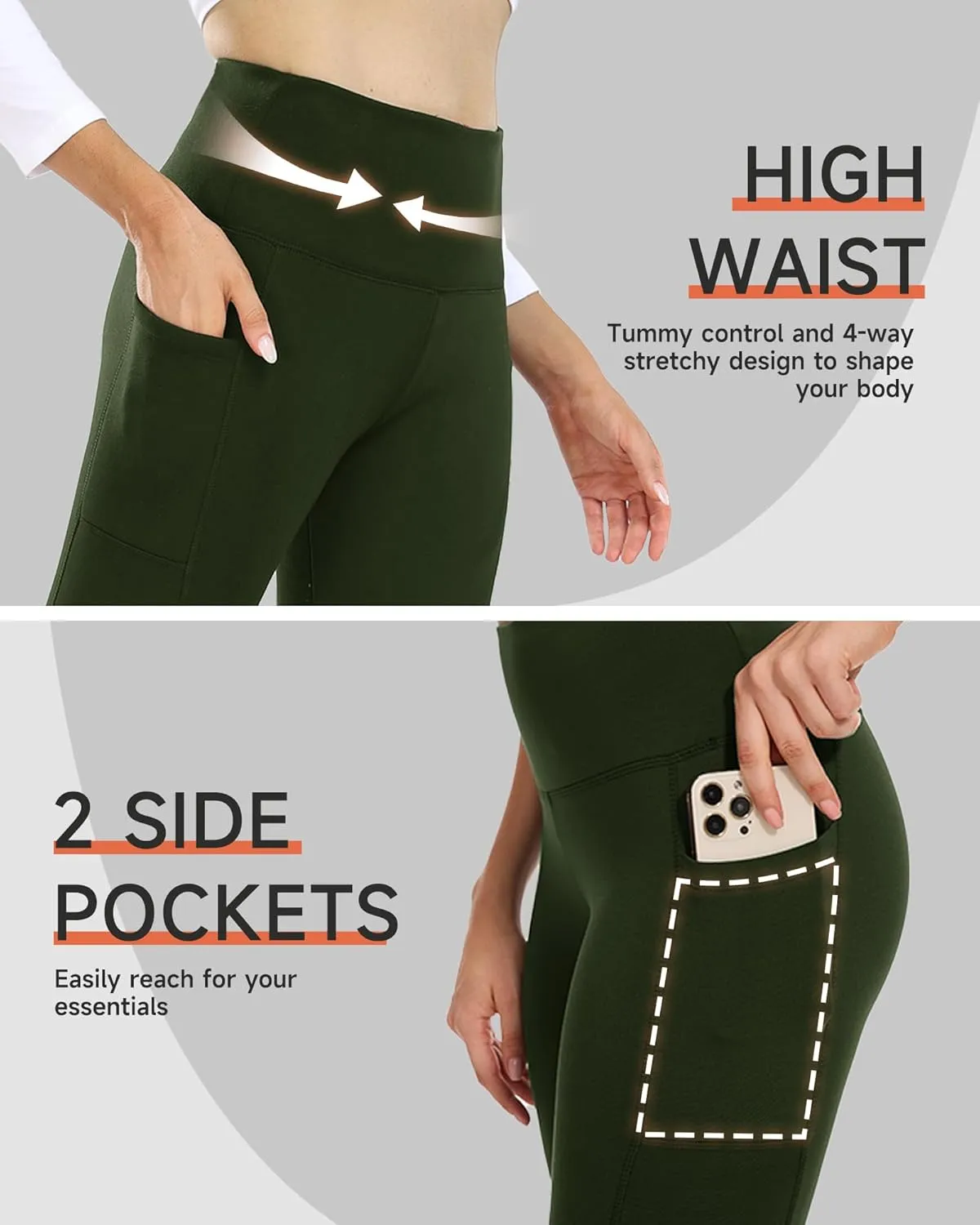 GAYHAY Fleece Lined Leggings Women - Thermal Winter Warm Water Resistant High Waisted Running Hiking Pants with Pockets