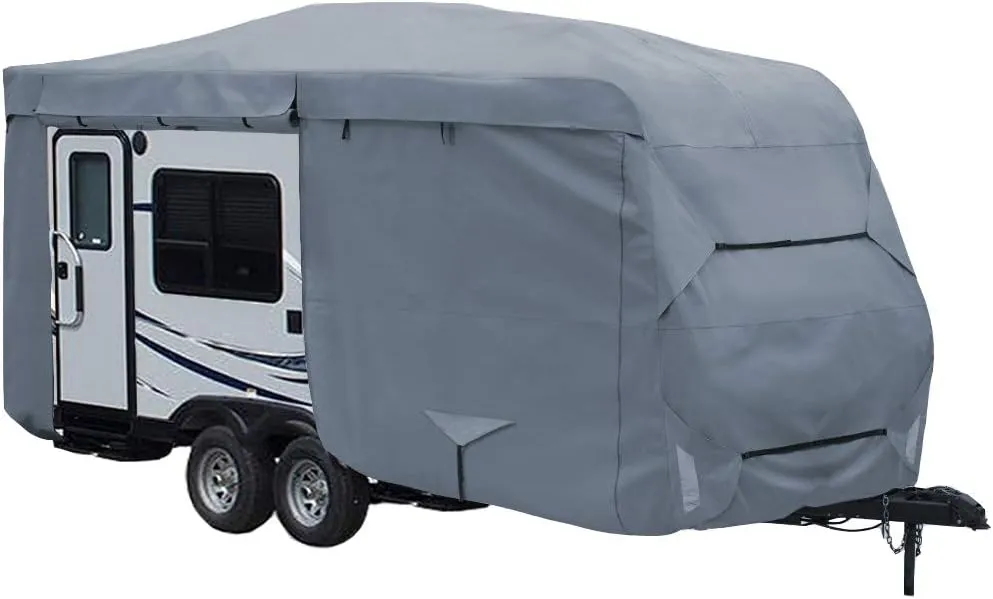 GEARFLAG Travel Trailer Cover for Motorhome Multi-Layers fits 17' - 19' with Reinforced Windproof Side-Straps Anti-UV Water-Resistance Heavy Duty (Fits 17' - 19') - Ideal for rv & Trailer Covers