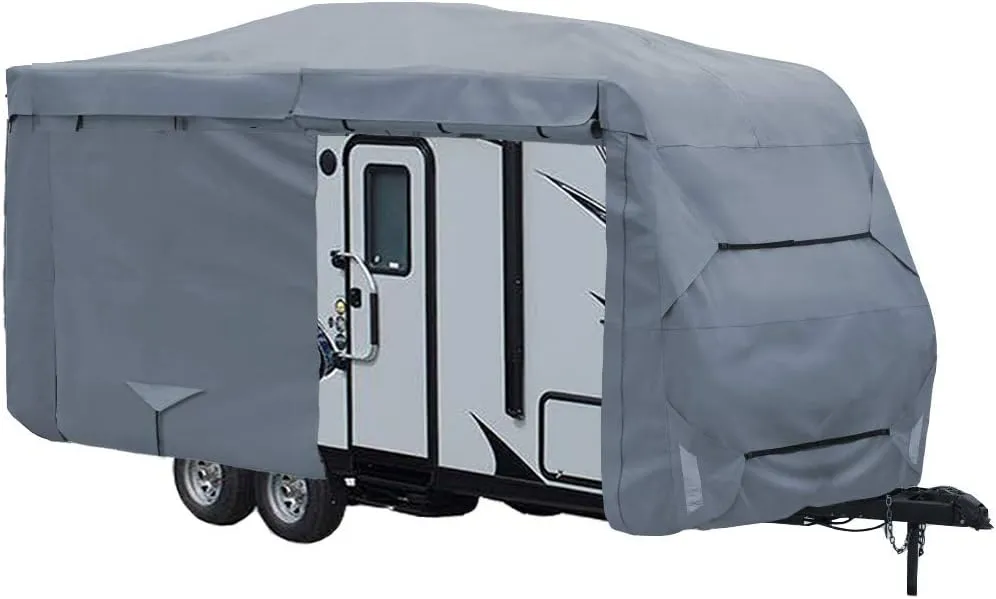 GEARFLAG Travel Trailer Cover for Motorhome Multi-Layers fits 17' - 19' with Reinforced Windproof Side-Straps Anti-UV Water-Resistance Heavy Duty (Fits 17' - 19') - Ideal for rv & Trailer Covers