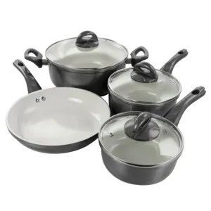 Gibson Home Hestonville 7 Piece Aluminum Nonstick Cookware Set in Grey with Bake