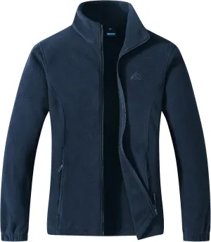 GIMECEN Women's Lightweight Full Zip Soft Polar Fleece Jacket Outdoor Recreation Coat With Zipper Pockets
